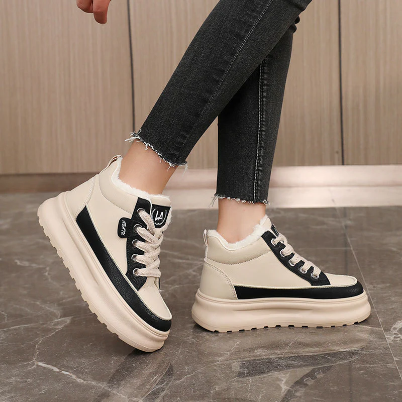 Damen warme und bequeme Sneakers mit flauschigem Innenfutter Heidi Mode - Image 3