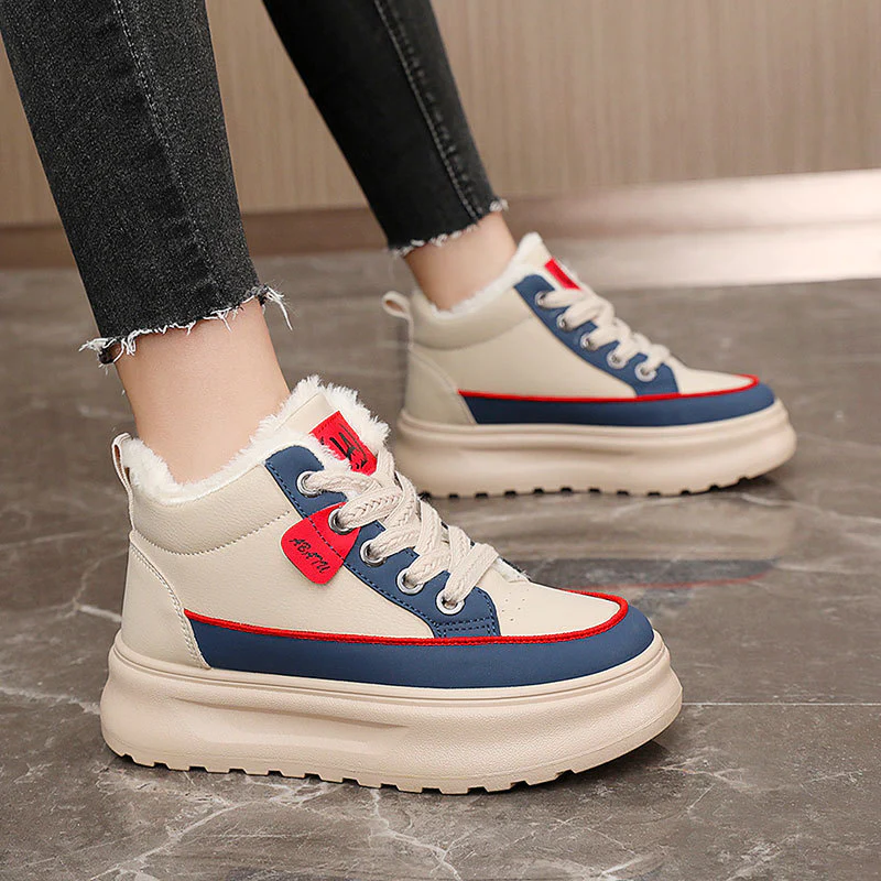 Damen warme und bequeme Sneakers mit flauschigem Innenfutter Heidi Mode - Image 4