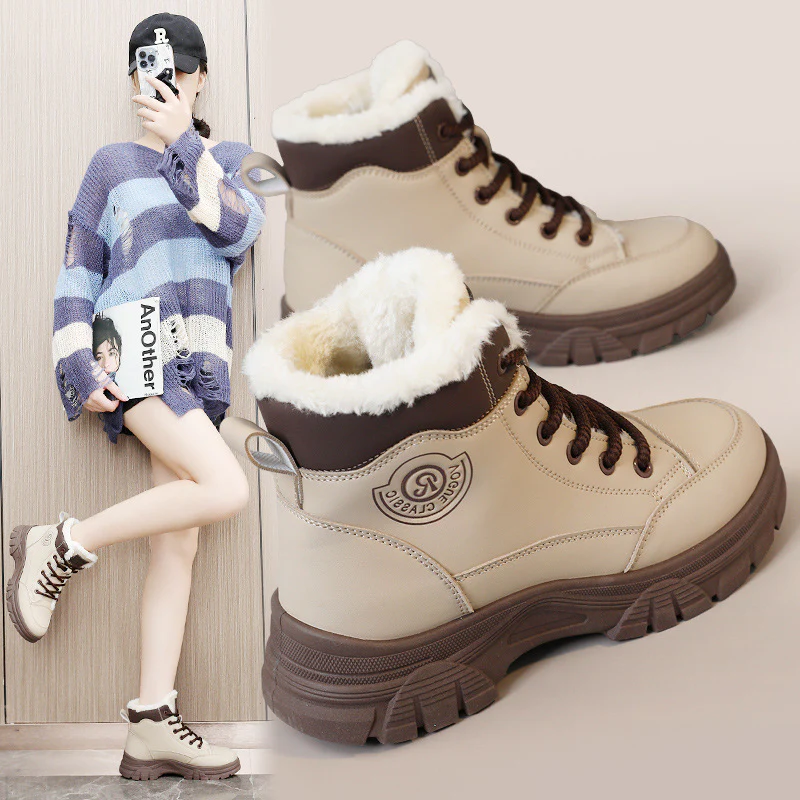 Damen warme Winterstiefel mit flauschigem Innenfutter und rutschfester Sohle Heidi Mode