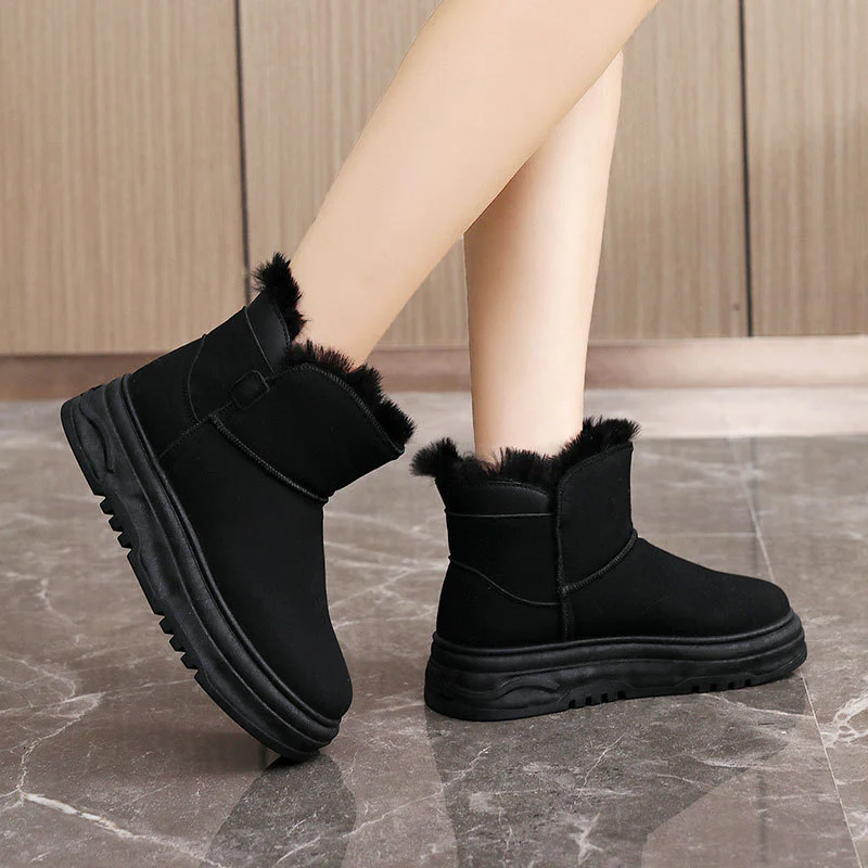 Damen warme Winterstiefel mit flauschigem Kunstfellrand und rutschfester Sohle Heidi Mode - Image 3