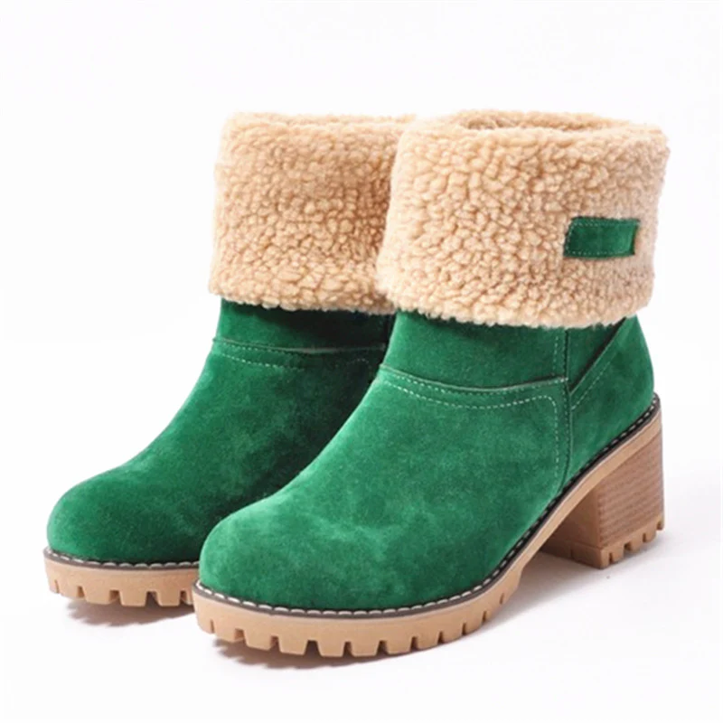Damen warme Winterstiefel mit kuscheligem Kunstfellrand und robuster Profilsohle Heidi Mode - Image 10