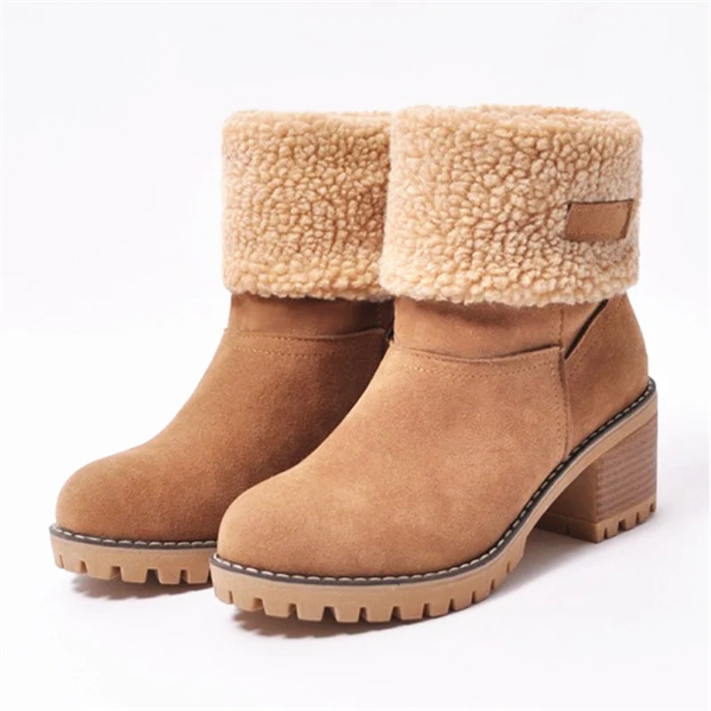 Damen warme Winterstiefel mit kuscheligem Kunstfellrand und robuster Profilsohle Heidi Mode - Image 7