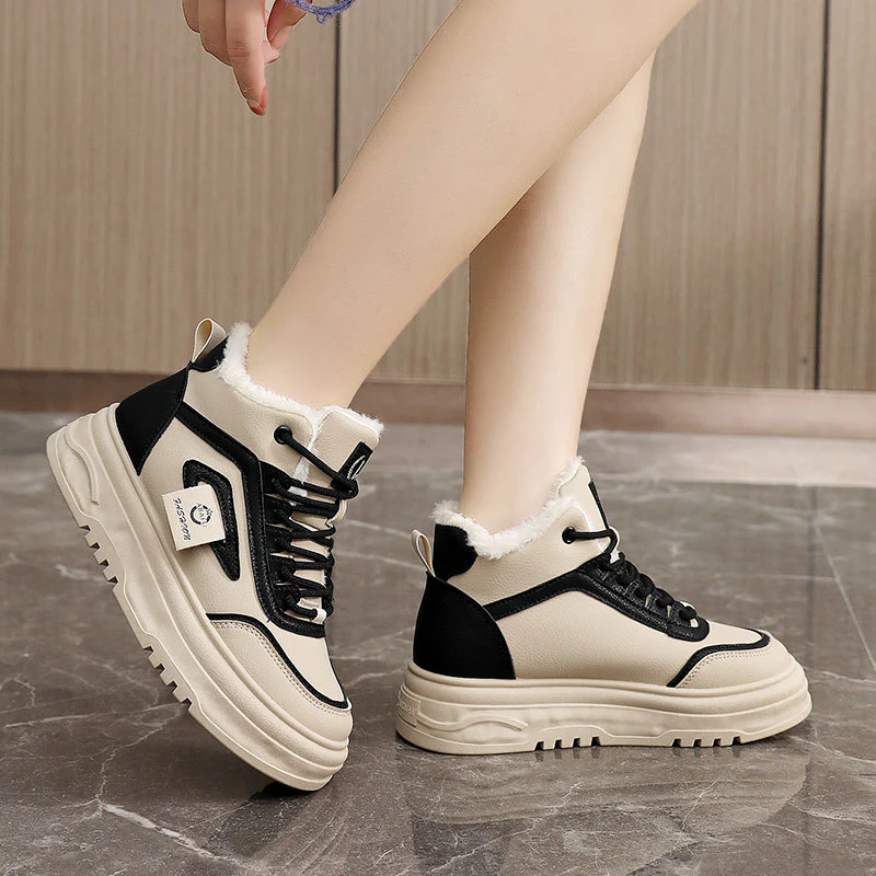 Damen Warmgefütterte High-Top Sneakers mit sportlichem Design Heidi Mode - Image 3