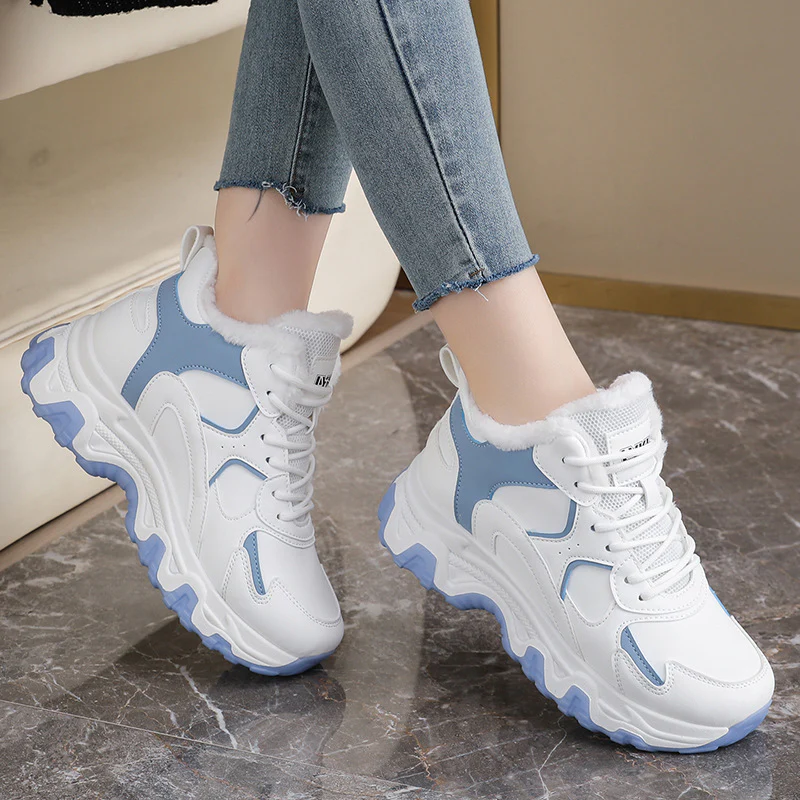 Damen Warmgefütterte High-Top Sneakers mit strapazierfähigem Obermaterial Heidi Mode - Image 3
