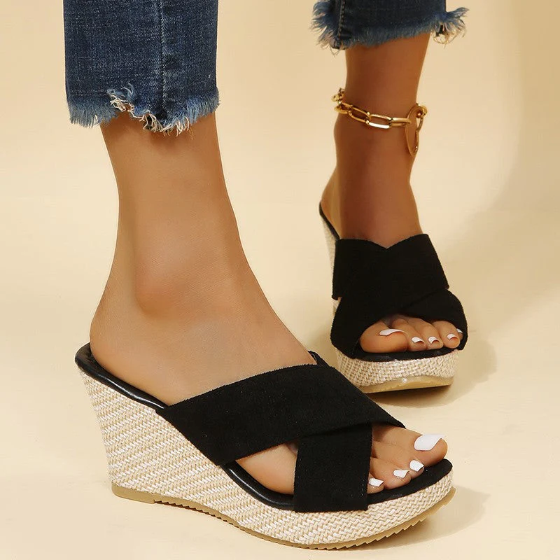 Damen Wedge-Pantoletten mit Elegantem Querriemen und Rutschfester Sohle Heidi-Mode - Image 6