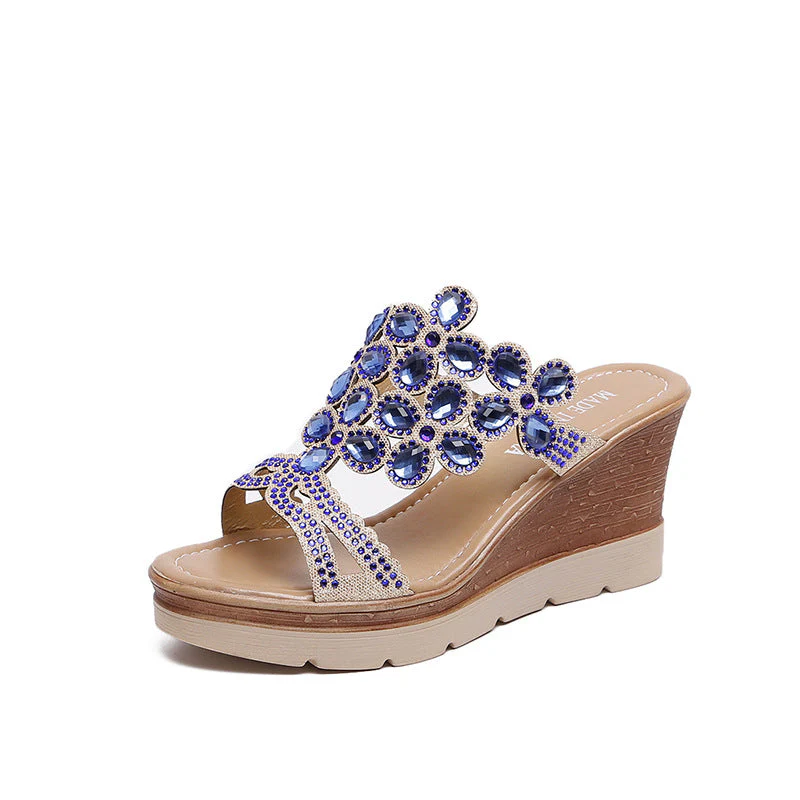 Damen Wedge-Pantoletten mit Funkelnden Strassdetails und Komfortabler Sohle Heidi-Mode - Image 7