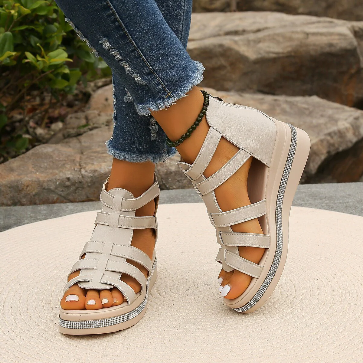 Damen Wedge-Sandalen mit Elegantem Riemendesign und Komfortabler Dämpfung Heidi-Mode - Image 2