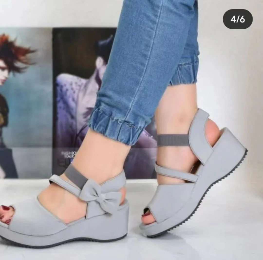Damen Wedge-Sandalen mit Eleganter Schleifenapplikation und Rutschfester Sohle Heidi-Mode - Image 6