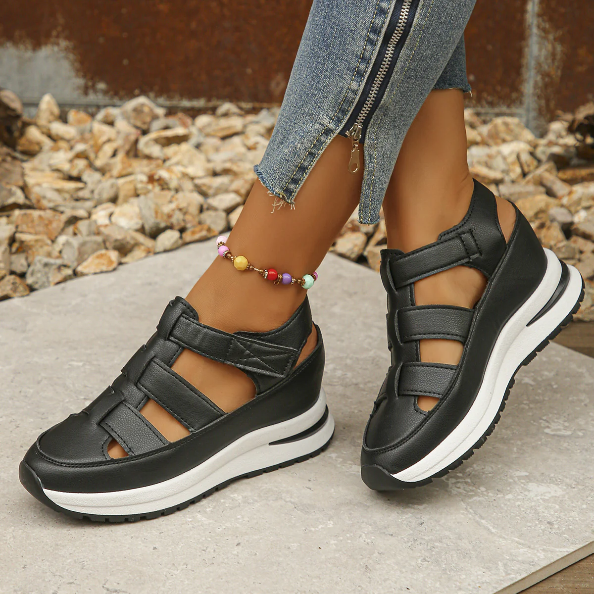 Damen Wedge-Sneaker mit verstellbaren Riemen Heidi Mode - Image 2