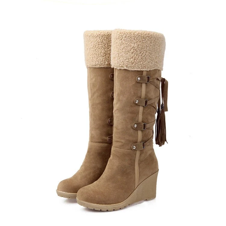 Damen Wedge-Stiefel mit gefüttertem Schaft und modischer Schnürung Heidi Mode - Image 2