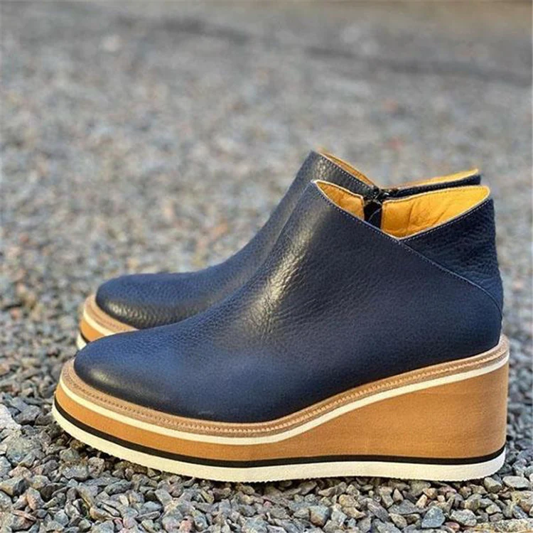 Damen Wedge-Stiefeletten mit hochwertiger Lederspitze und rutschfester Sohle Heidi Mode - Image 6