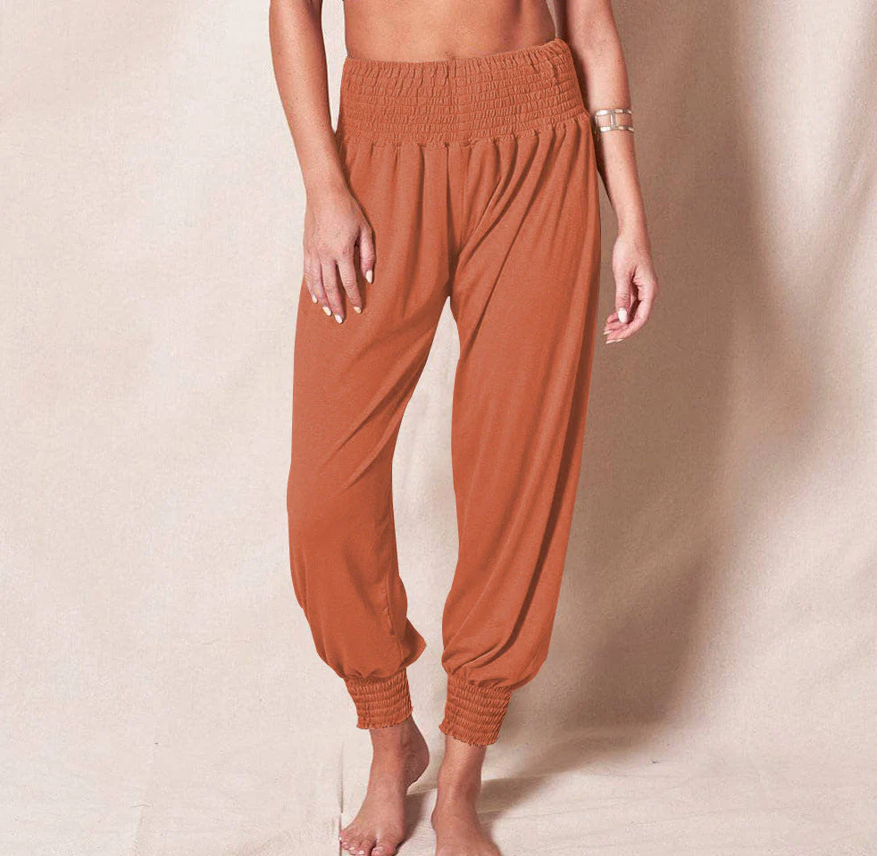 Damen Weiche und Bequeme Relax-Hosen mit Elastischem Bund und Buntem Design Heidi-Mode - Image 9
