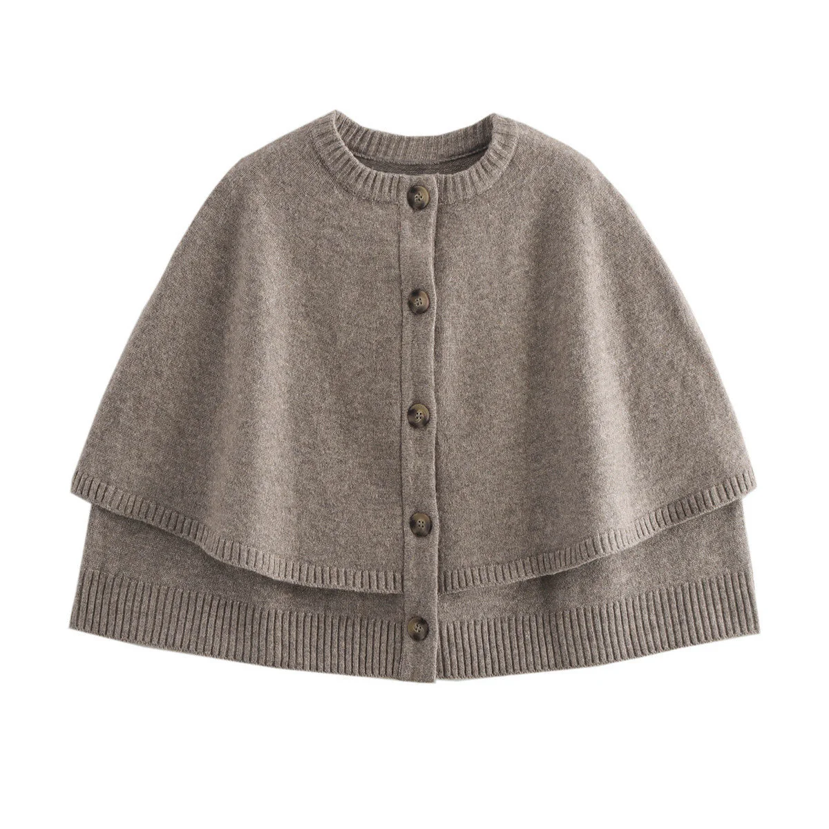 Damen Weiches Strick-Cape mit Knöpfen Heidi-Mode - Image 5