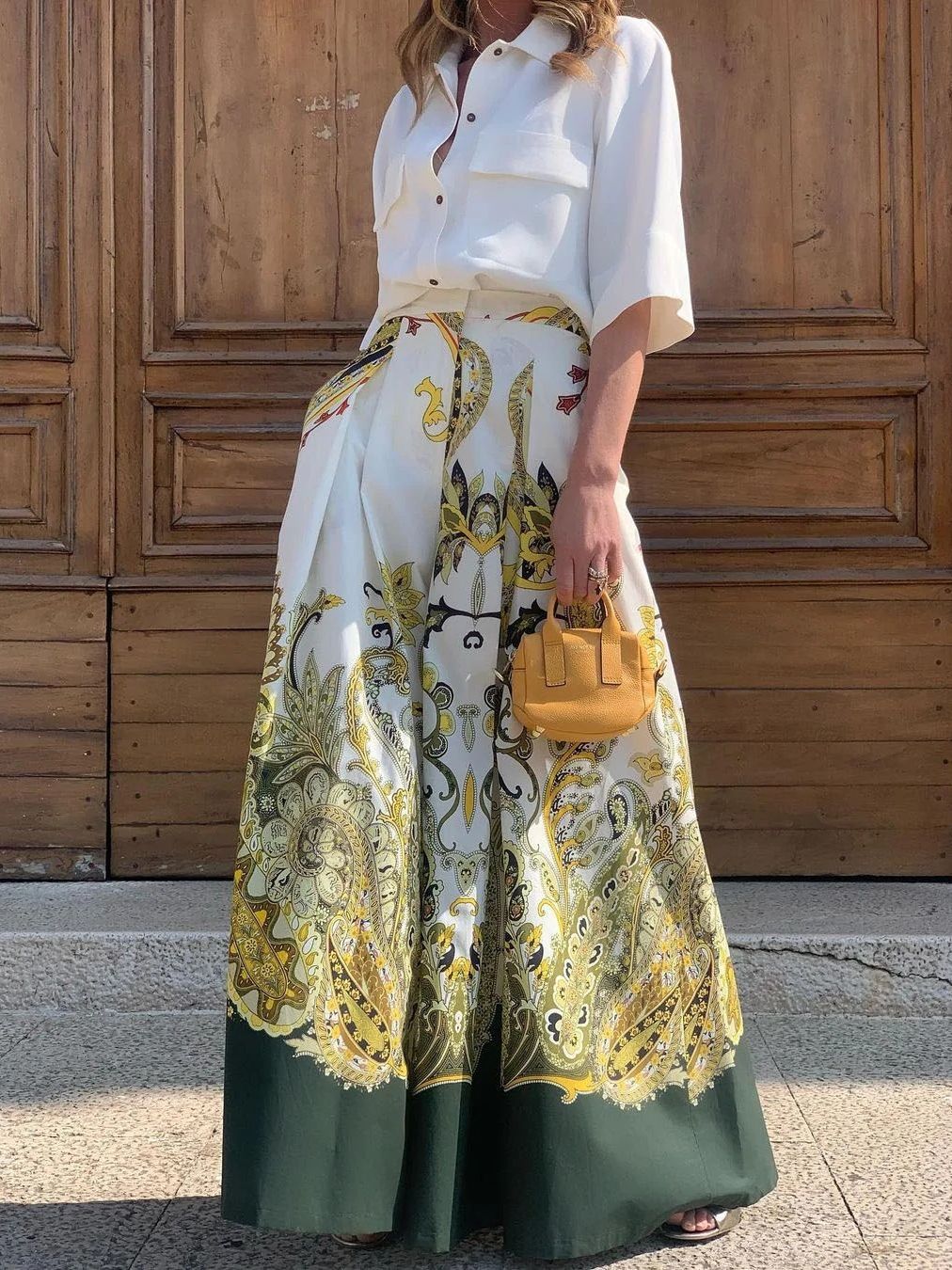 Damen Weit geschnittene Palazzo-Hose mit opulentem Muster Heidi-Mode - Image 4