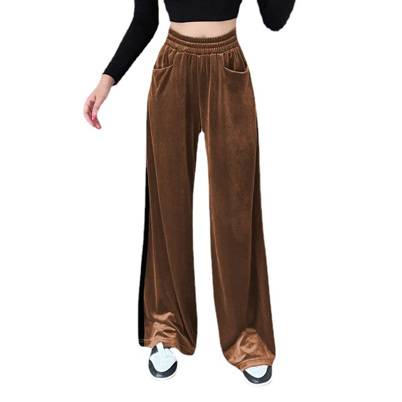 Damen Weit geschnittene Samthose mit Elastikbund und praktischen Taschen Heidi-Mode - Image 6
