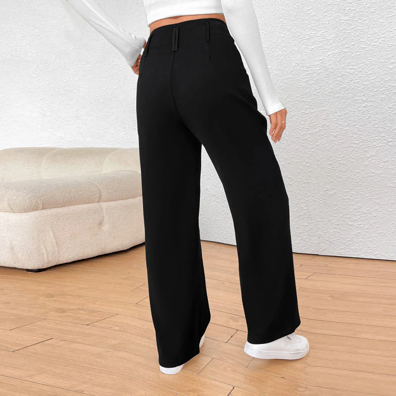 Damen Weite Anzughose mit Eleganter Faltenlegung und Hohen Taschen Heidi-Mode - Image 2