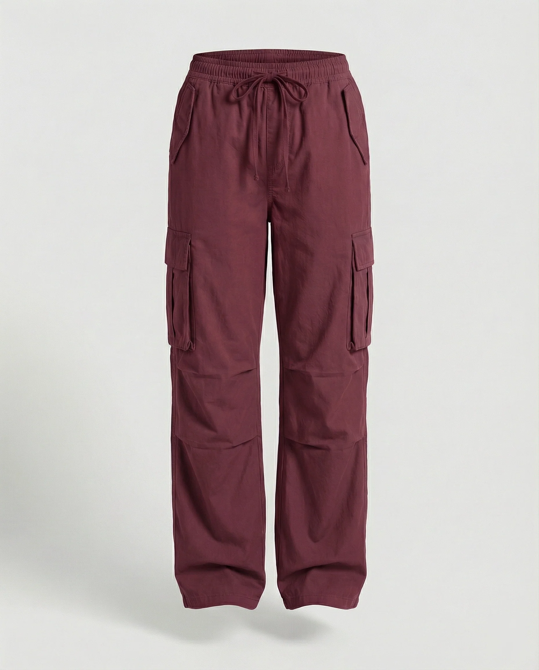 Damen weite Cargo-Hose im Retro-Utility-Stil mit hochgeschnittenem Bund Tunnelzug Mehrfachklappentaschen und verstellbaren Seitenschlaufen Heidi-Mode - Image 10