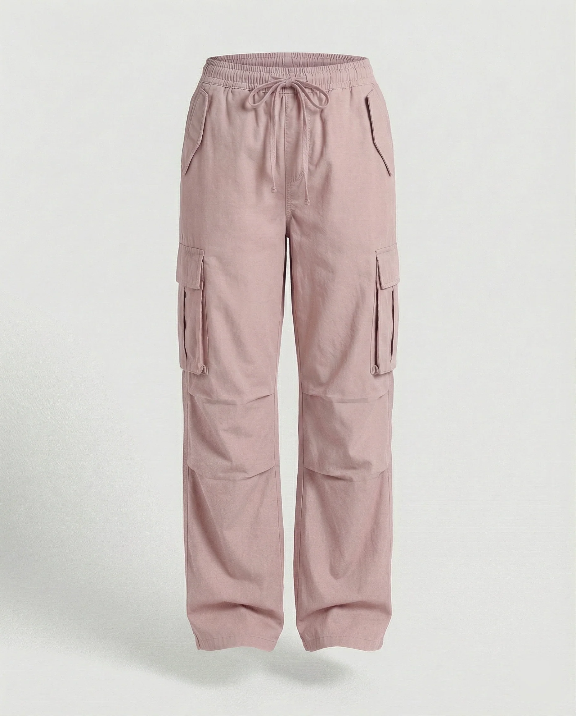Damen weite Cargo-Hose im Retro-Utility-Stil mit hochgeschnittenem Bund Tunnelzug Mehrfachklappentaschen und verstellbaren Seitenschlaufen Heidi-Mode - Image 7