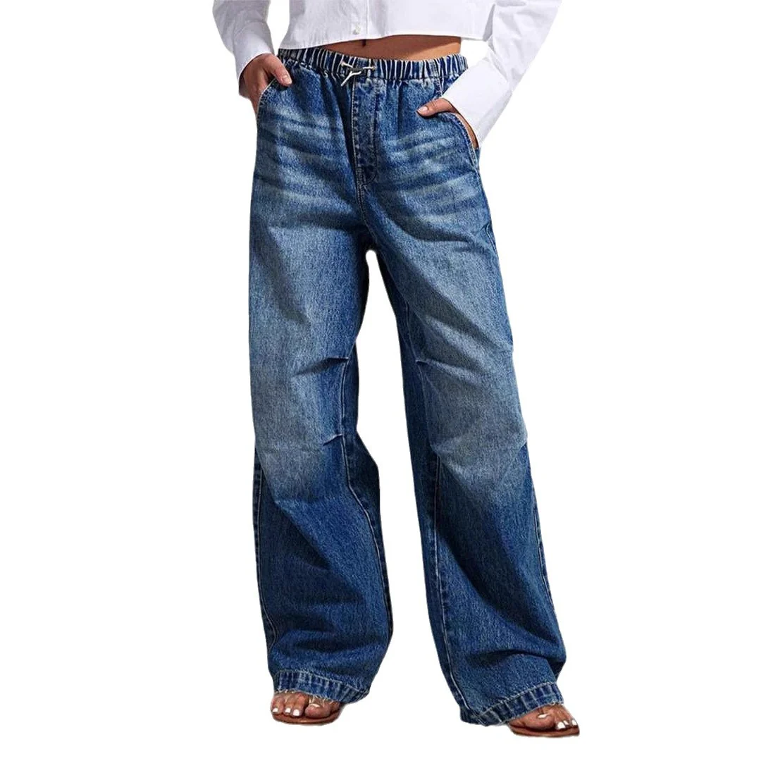 Damen Weite Denim-Hose mit elastischem Bund und lässigem Schnitt Heidi-Mode - Image 5