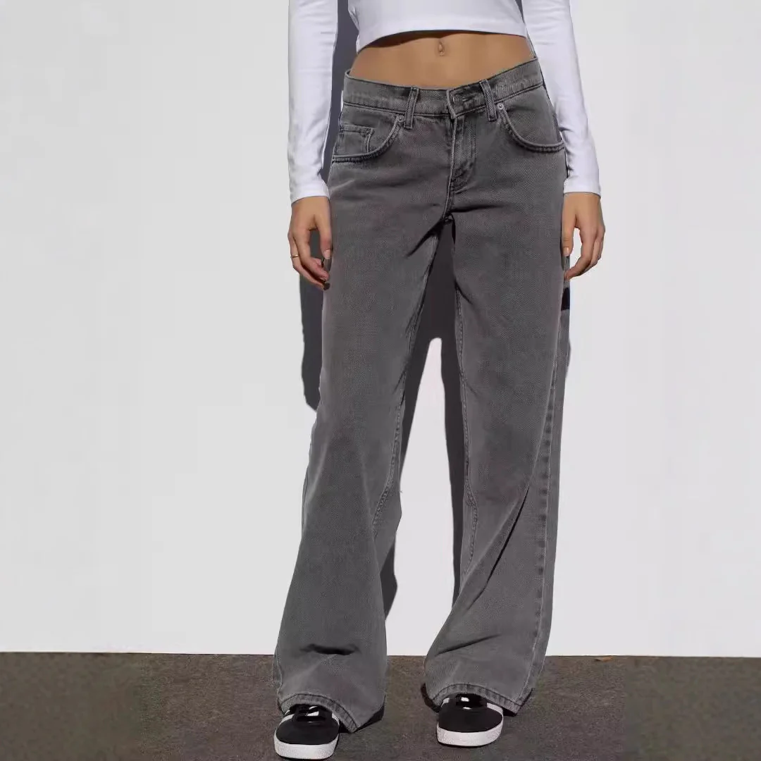 Damen Weite Denim-Jeans mit hohem Bund - Image 4