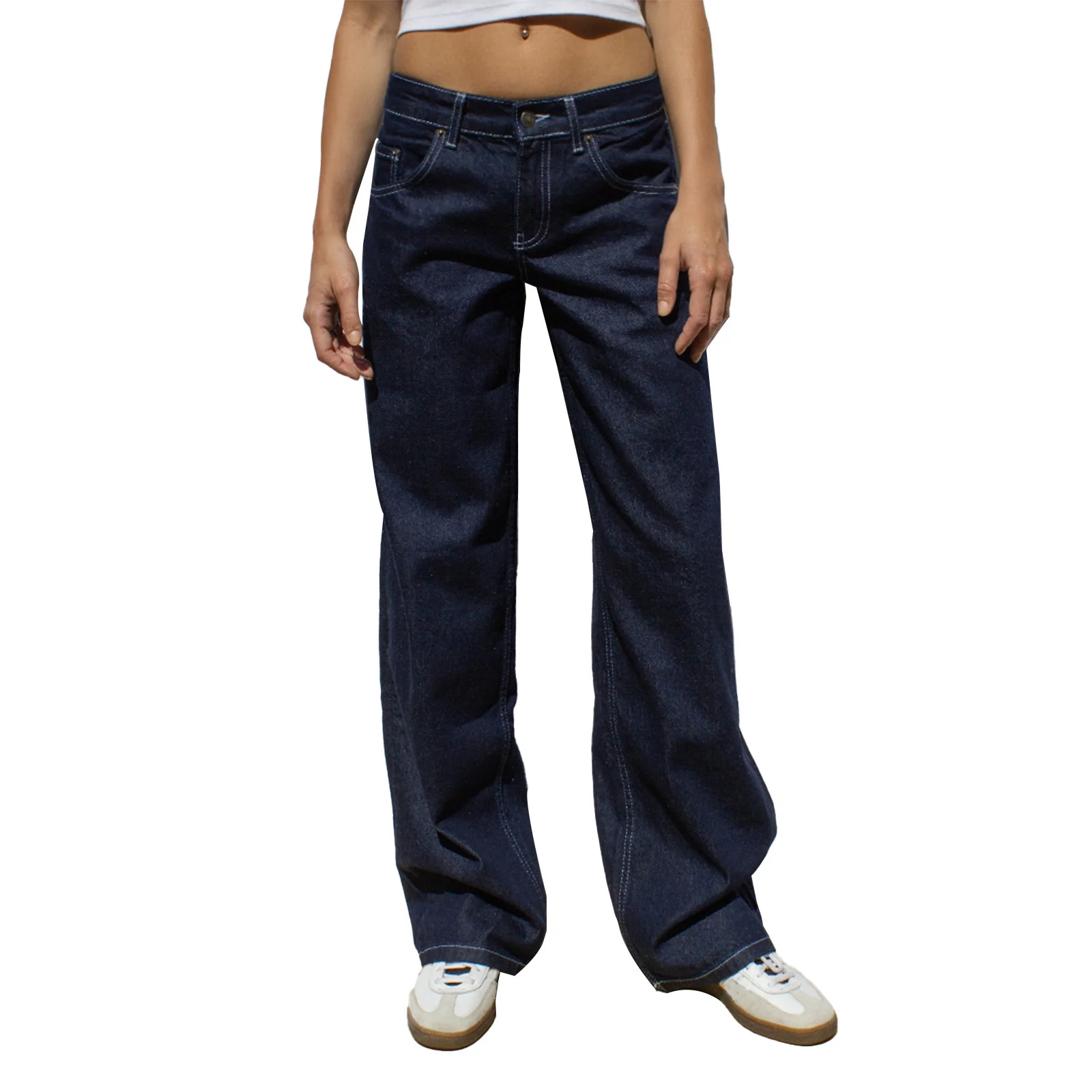 Damen Weite Denim-Jeans mit hohem Bund - Image 7