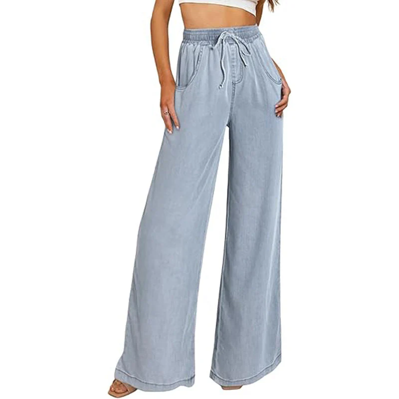 Damen Weite Jeanshose mit Elastischem Bund und Seitlichen Taschen Heidi-Mode - Image 7