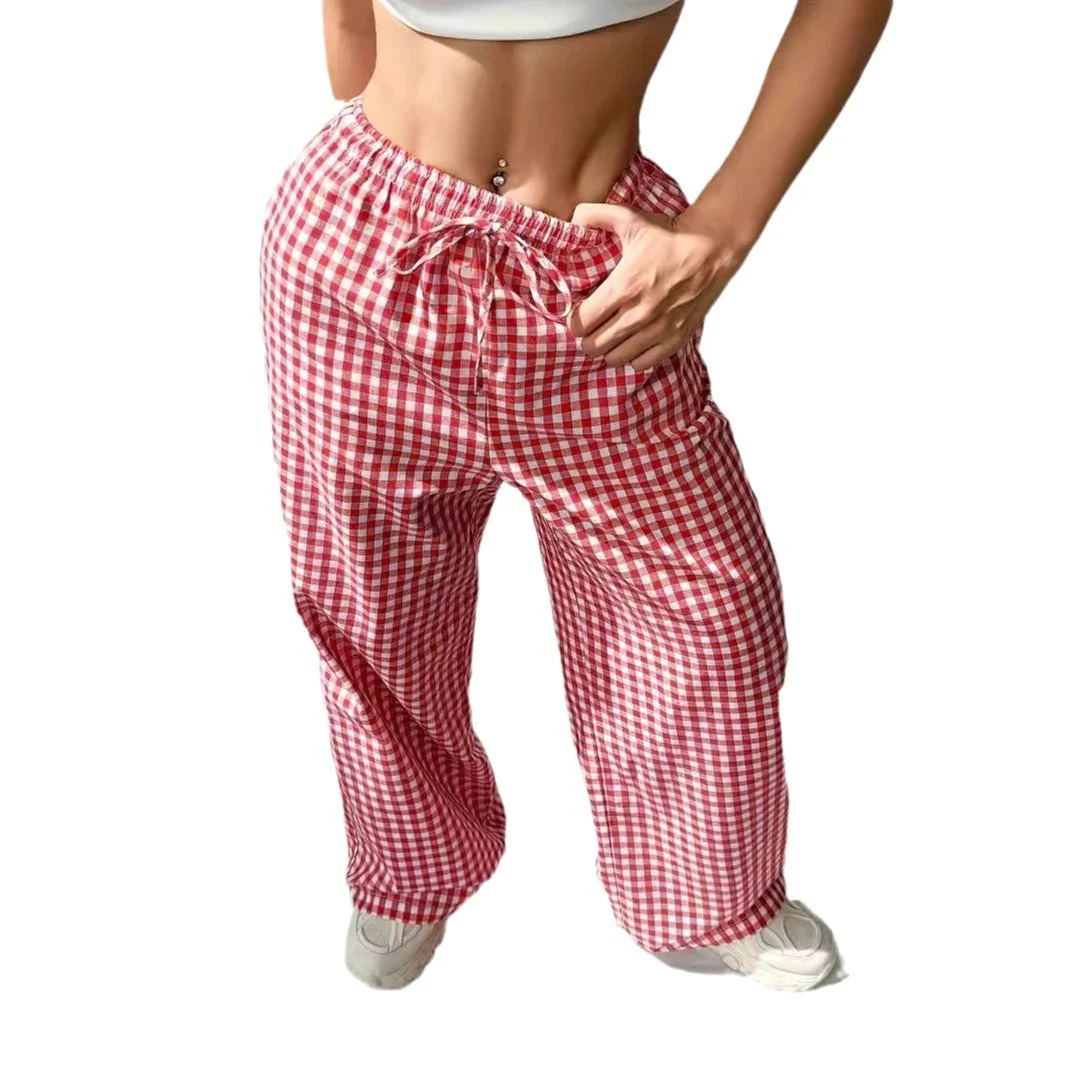 Damen Weite Karohose mit Elastischem Bund und Schickem Schnitt Heidi-Mode - Image 5