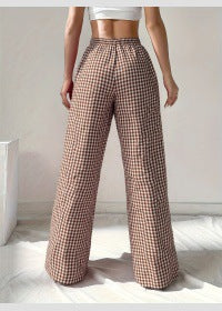 Damen Weite Karohose mit Elastischem Bund und Schickem Schnitt Heidi-Mode - Image 7