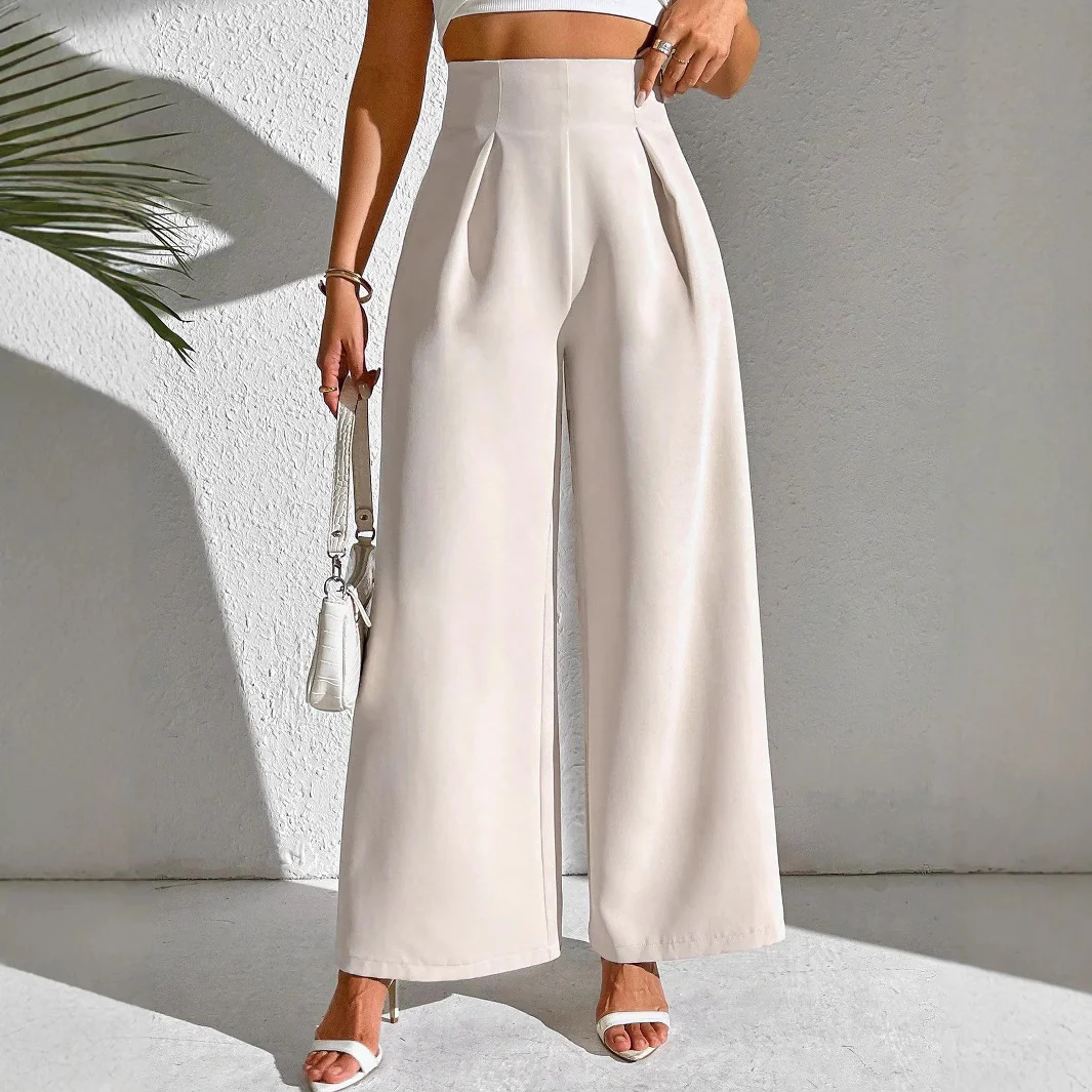 Damen Weite Palazzo-Hose mit elegantem Schnitt und hohen Taillenbund Heidi-Mode