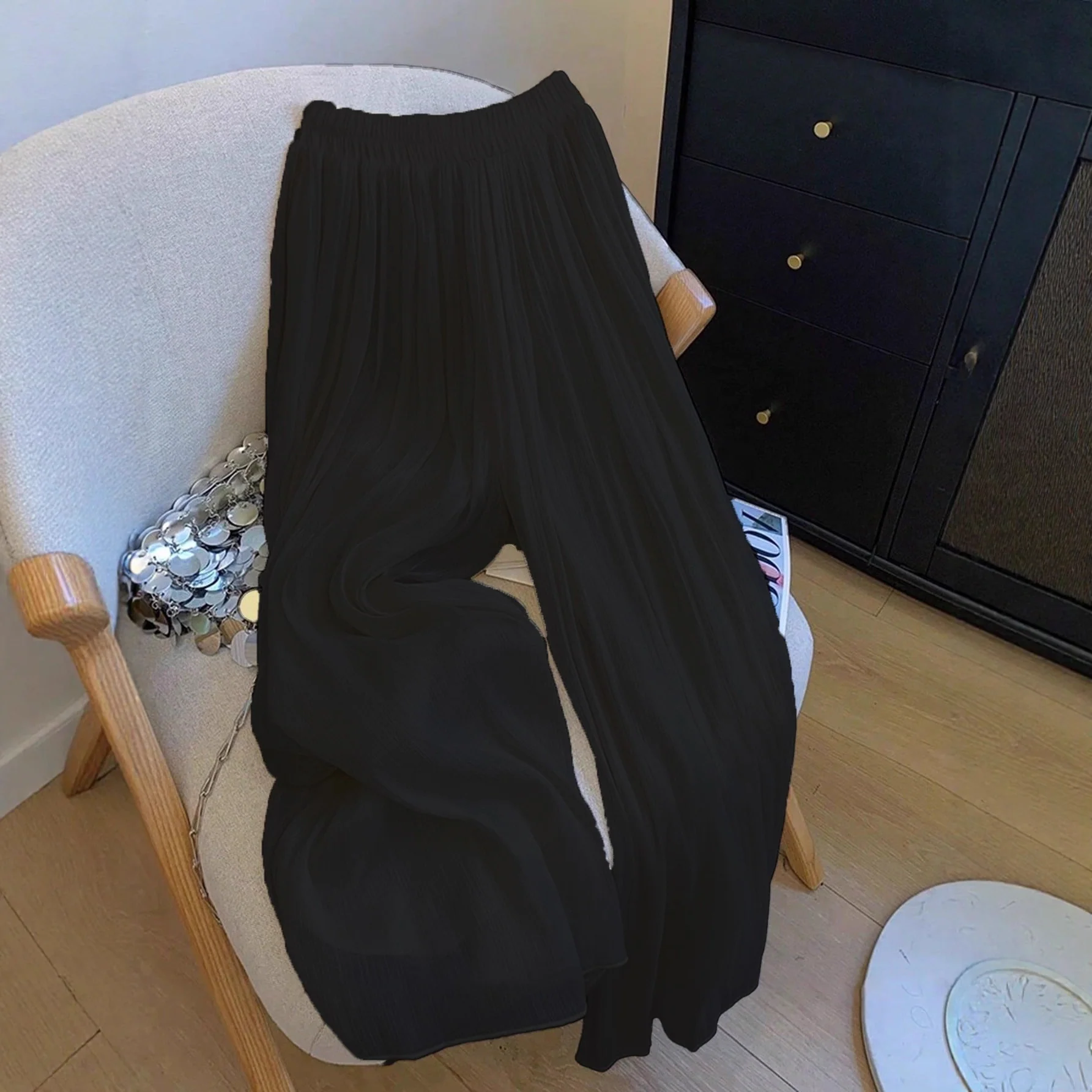 Damen Weite Plissee-Hose mit elastischem Taillenbund Heidi-Mode - Image 3