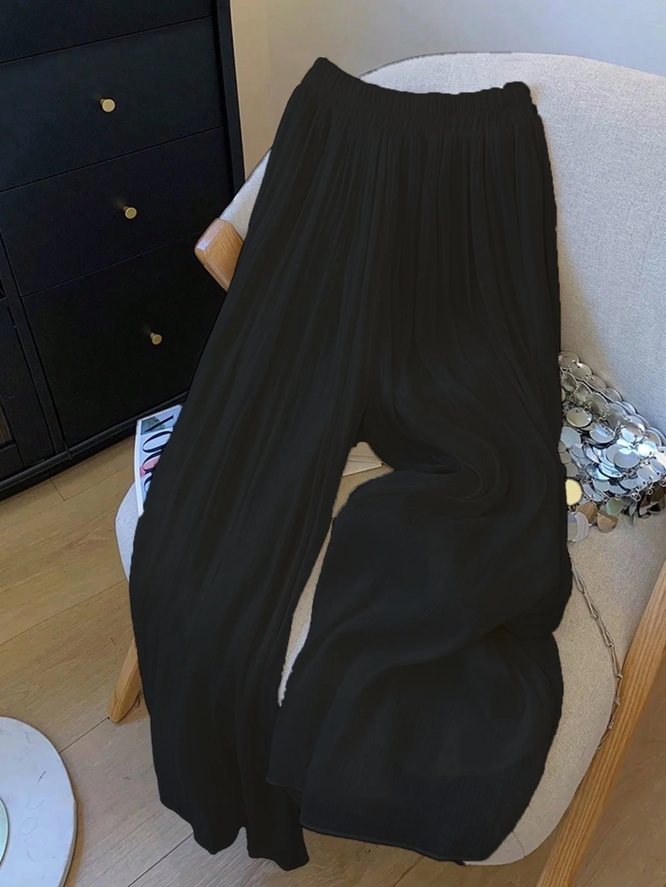 Damen Weite Plissee-Hose mit elastischem Taillenbund Heidi-Mode - Image 7