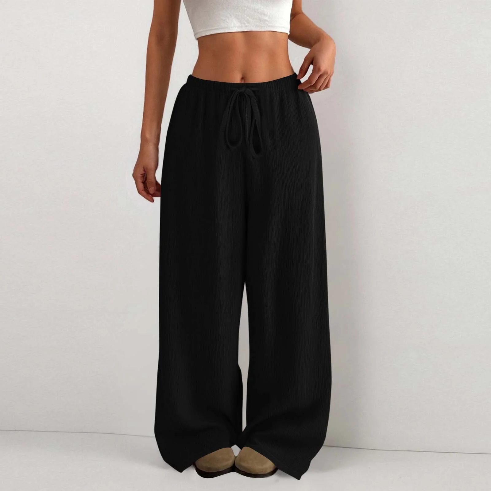 Damen Weite Sommerhose aus leichtem Stoff mit Gummizug Heidi-Mode
