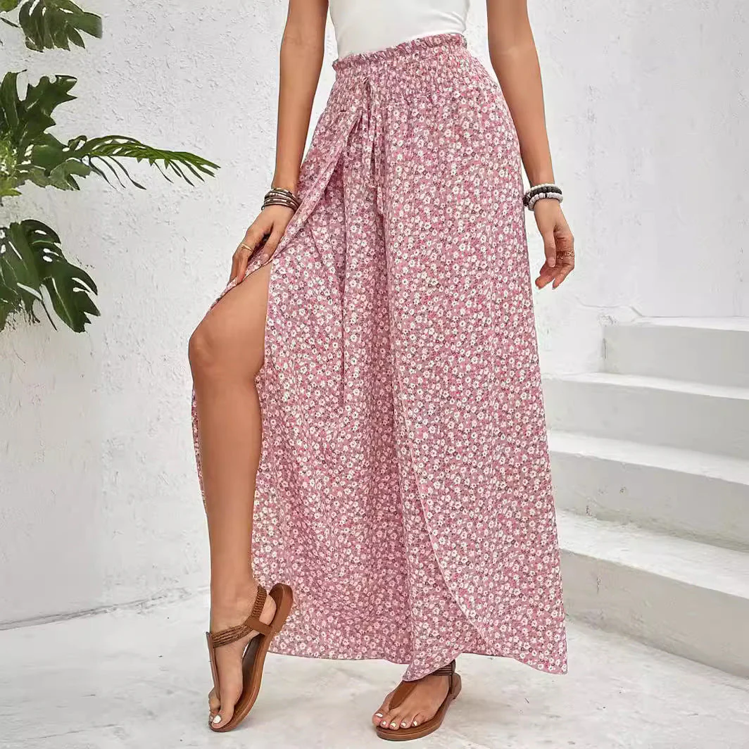 Damen Weite Sommerhose mit Elastischem Bund und Floralem Design Heidi-Mode - Image 3