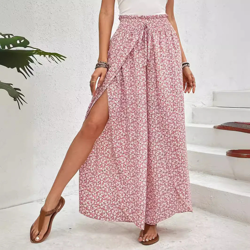 Damen Weite Sommerhose mit Elastischem Bund und Floralem Design Heidi-Mode - Image 4