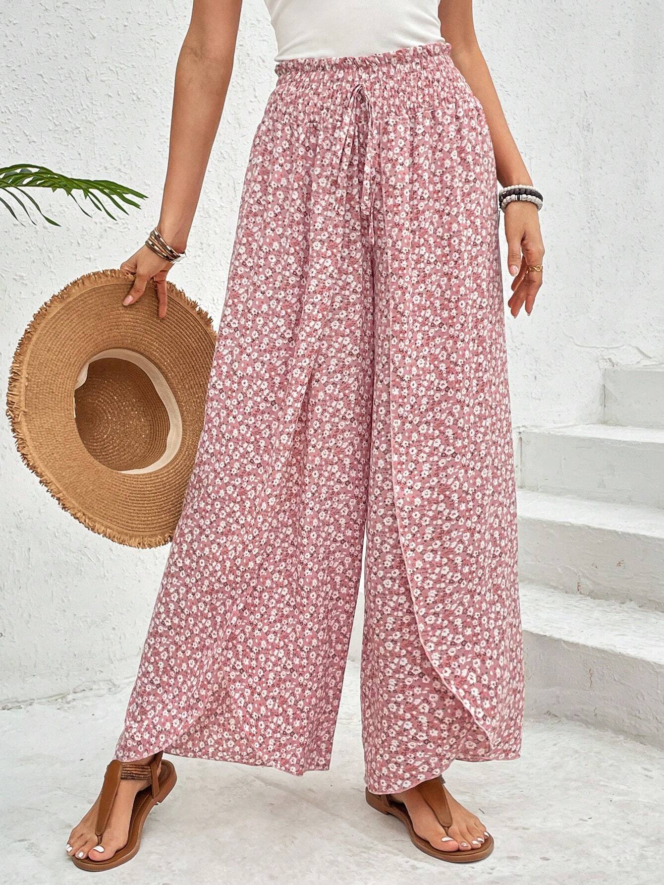 Damen Weite Sommerhose mit Elastischem Bund und Floralem Design Heidi-Mode - Image 6