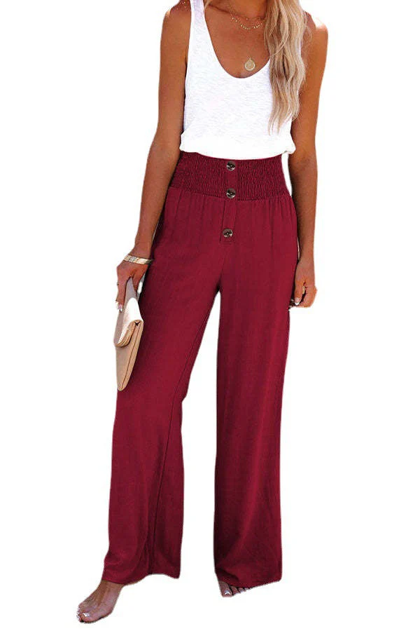 Damen Weite Sommerhose mit Elastischem Bund und Praktischen Knopfdetails Heidi-Mode - Image 5