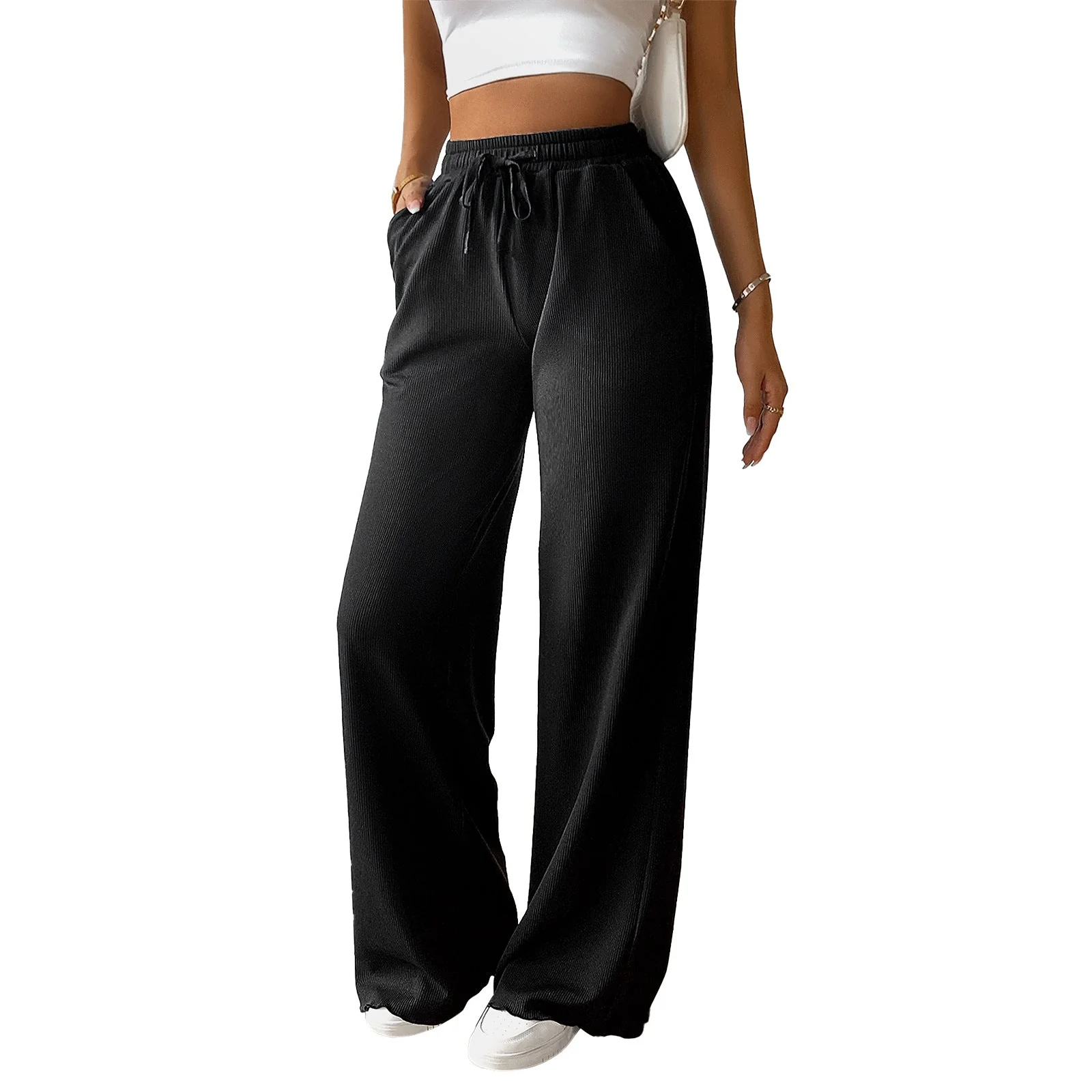 Damen Weite Sommerhose mit Elastischem Bund und Seitlichen Eingrifftaschen Heidi-Mode - Image 5