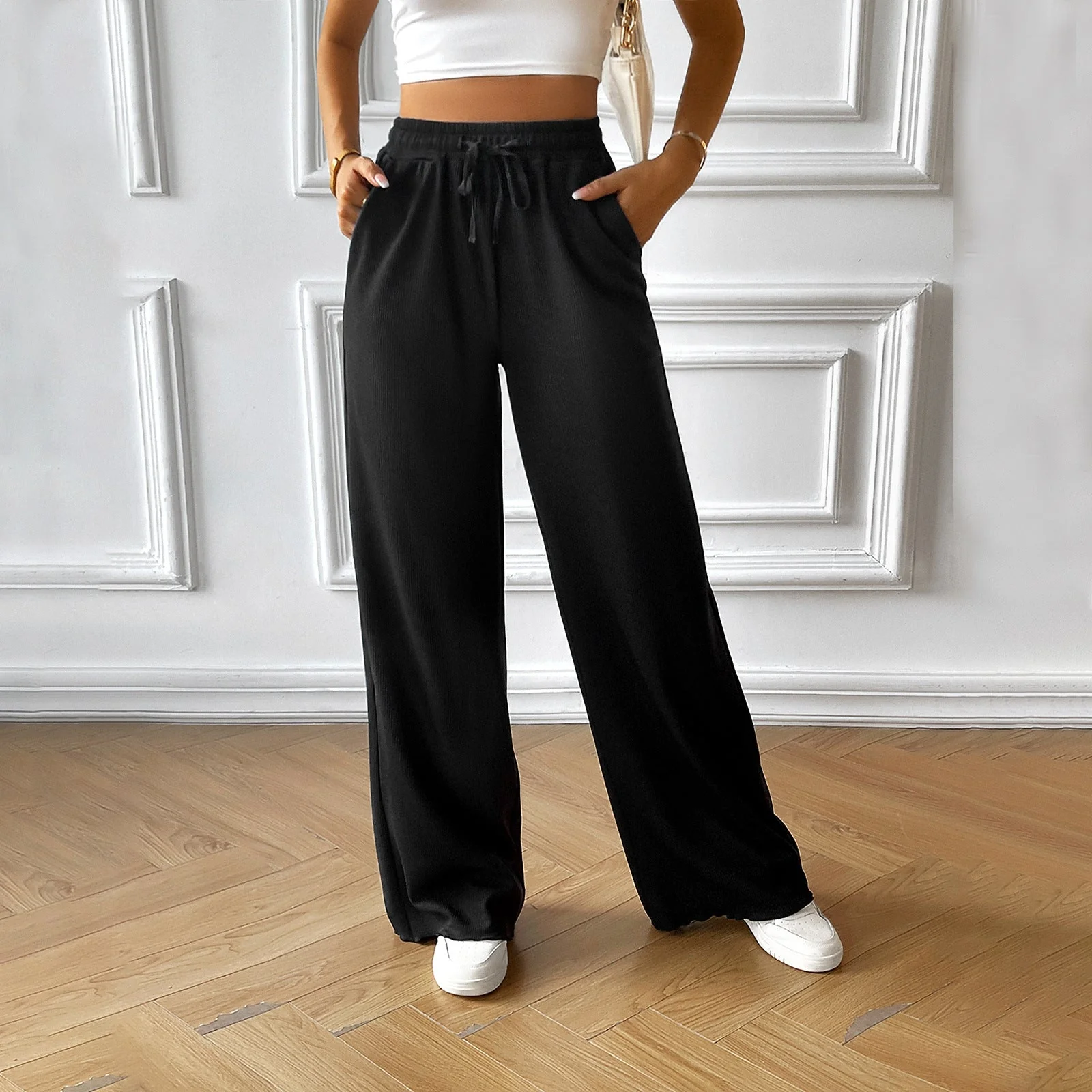 Damen Weite Sommerhose mit Elastischem Bund und Seitlichen Eingrifftaschen Heidi-Mode - Image 7