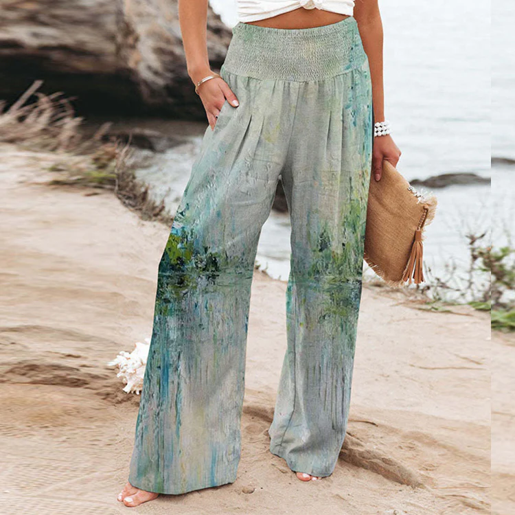 Damen Weite Sommerhose mit floralen Designs und elastischem Bund Heidi-Mode - Image 3