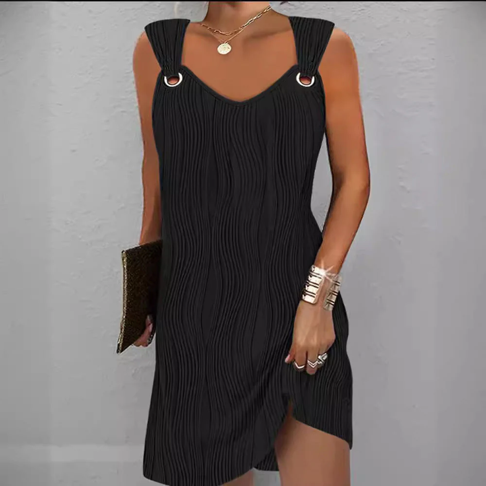 Damen Wellenstruktur Kleid Heidi-Mode