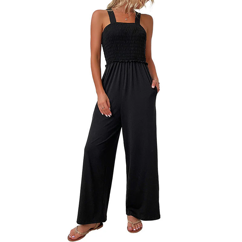 Damen Wildleder Jumpsuit mit Schmalem Gummibund und Eleganten Trägern Heidi-Mode - Image 5