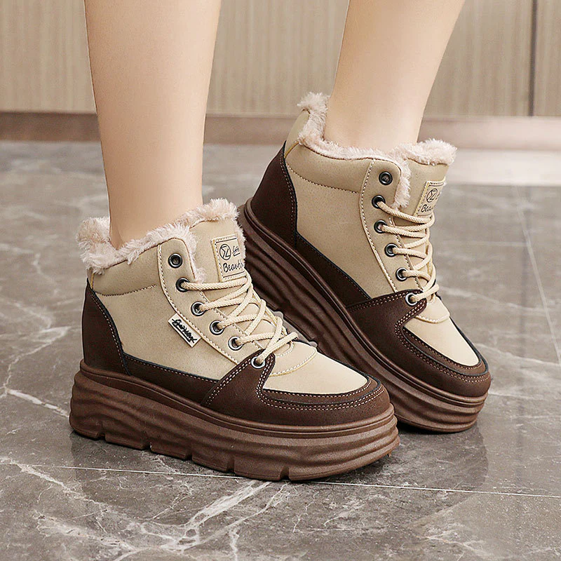 Damen Winter Sneaker mit flauschigem Innenfutter und modischer Plateau-Sohle Heidi Mode - Image 3