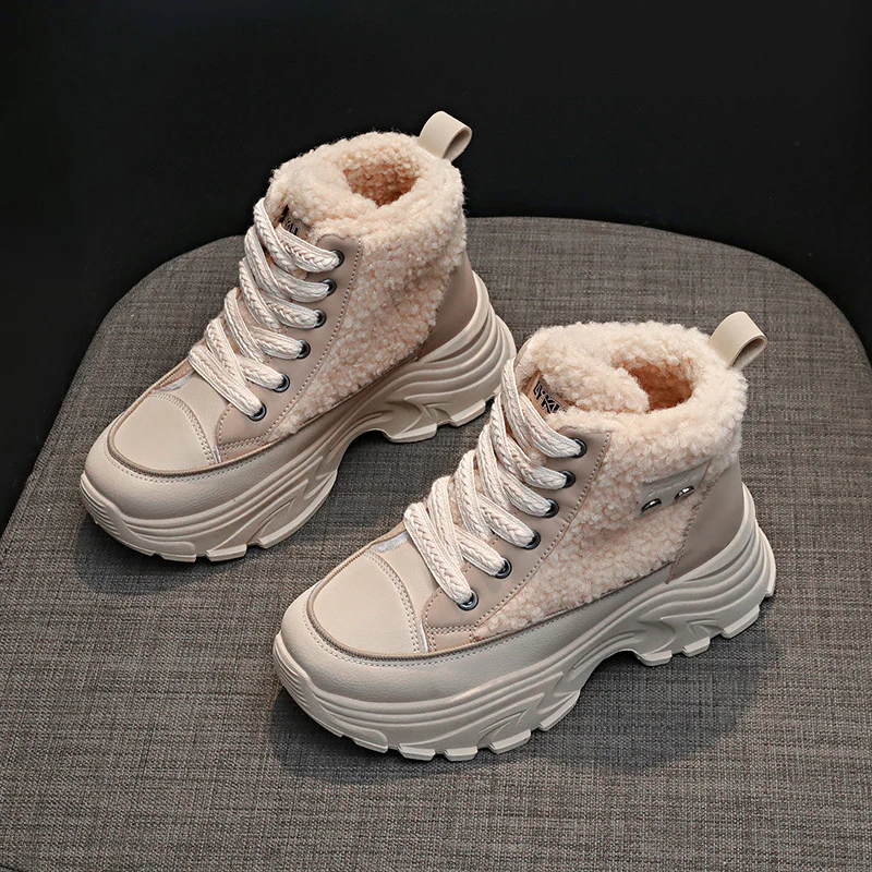 Damen Winterliche High-Top Sneaker mit kuscheligem Fleece-Futter und rutschfester Sohle Heidi Mode - Image 2