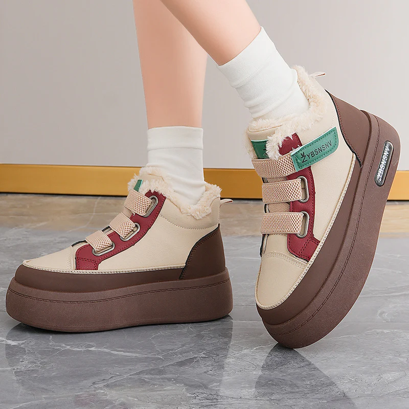 Damen Winterliche High-Top Sneakers mit bequemer Fleece-Wärmepolsterung und sportlichem Design Heidi Mode - Image 3
