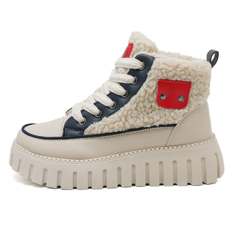 Damen Winterliche High-Top Sneakers mit kuscheligem Innenfutter und modischen Akzenten Heidi Mode