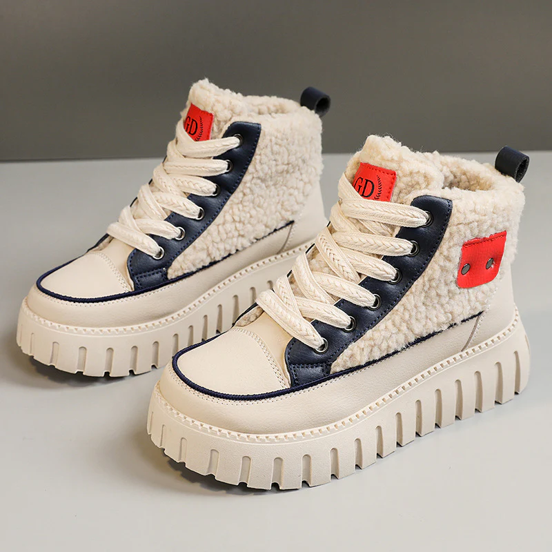 Damen Winterliche High-Top Sneakers mit kuscheligem Innenfutter und modischen Akzenten Heidi Mode - Image 2