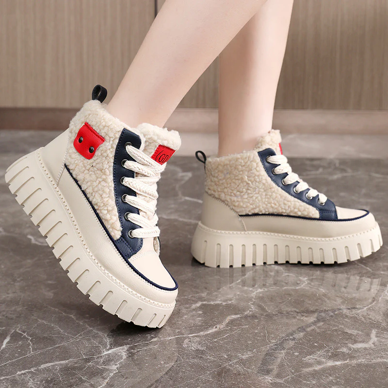 Damen Winterliche High-Top Sneakers mit kuscheligem Innenfutter und modischen Akzenten Heidi Mode - Image 3