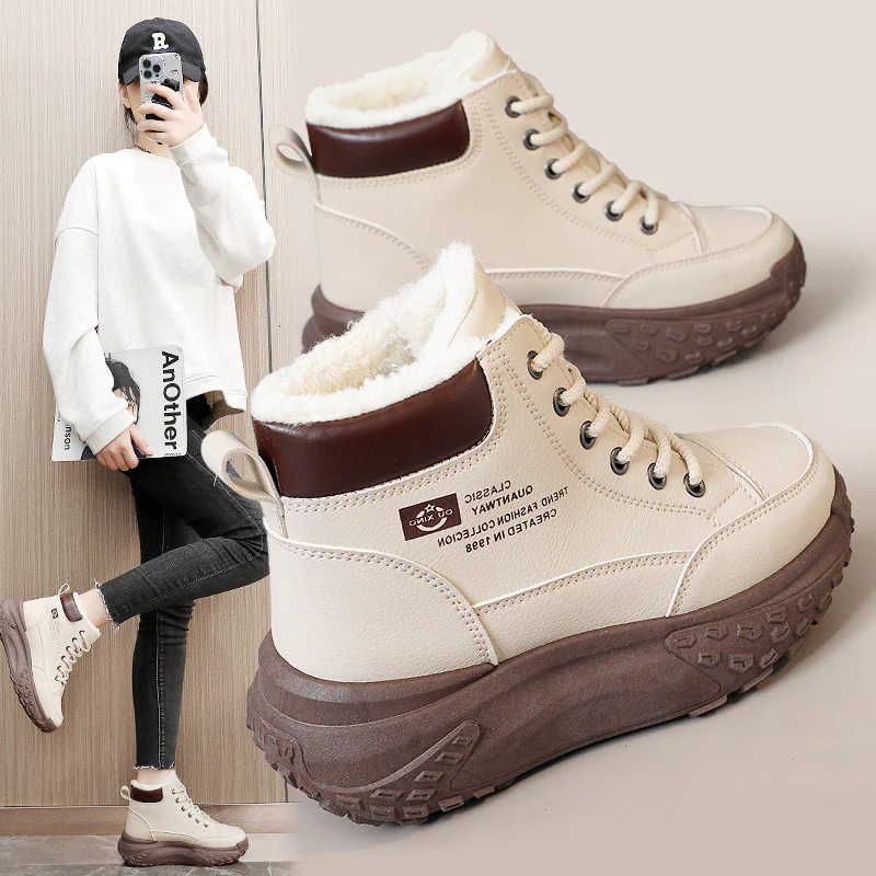 Damen Winterliche High-Top Sneakers mit kuscheligem Innenfutter und robustem Laufprofil Heidi Mode - Image 3