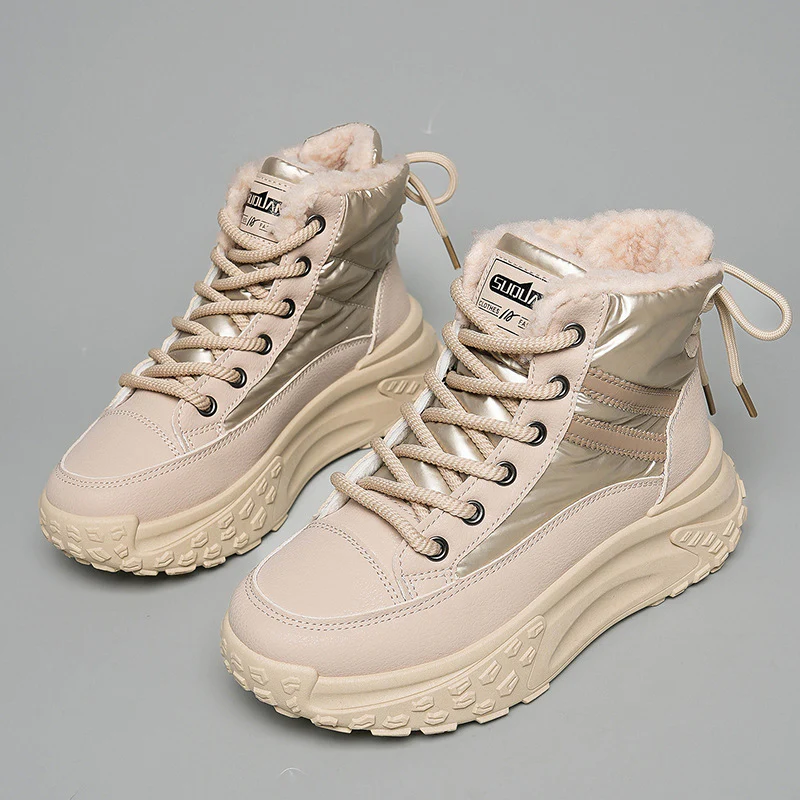 Damen Winterliche High-Top Sneakers mit kuscheligem Innenfutter und rutschfester Sohle Heidi Mode