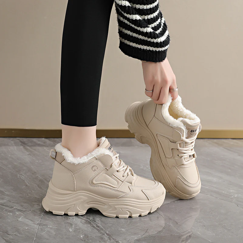 Damen Winterliche High-Top Sneakers mit weichem Fleece-Futter Heidi Mode - Image 3